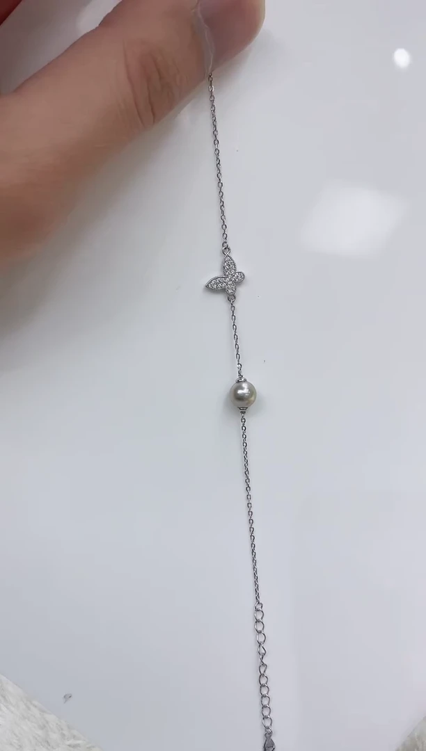 【闪购商品】海水珍珠手链银S925镶嵌海水珍珠手链