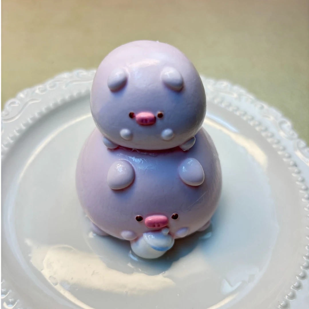 抱奶瓶叠叠猪高颜值食品级硅胶捏捏乐糯米泥感纯手工制作解压玩具