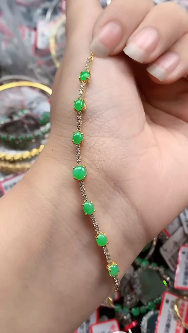 银S925镶嵌戒指翡翠天然A货缅甸翡翠