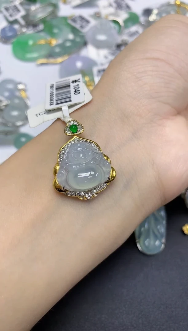 颈饰未镶嵌翡翠天然缅甸翡翠A货百元以上9元证书费自理