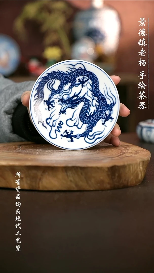 手绘 高温现代瓷  气窑 铠甲龙大盖置11CM