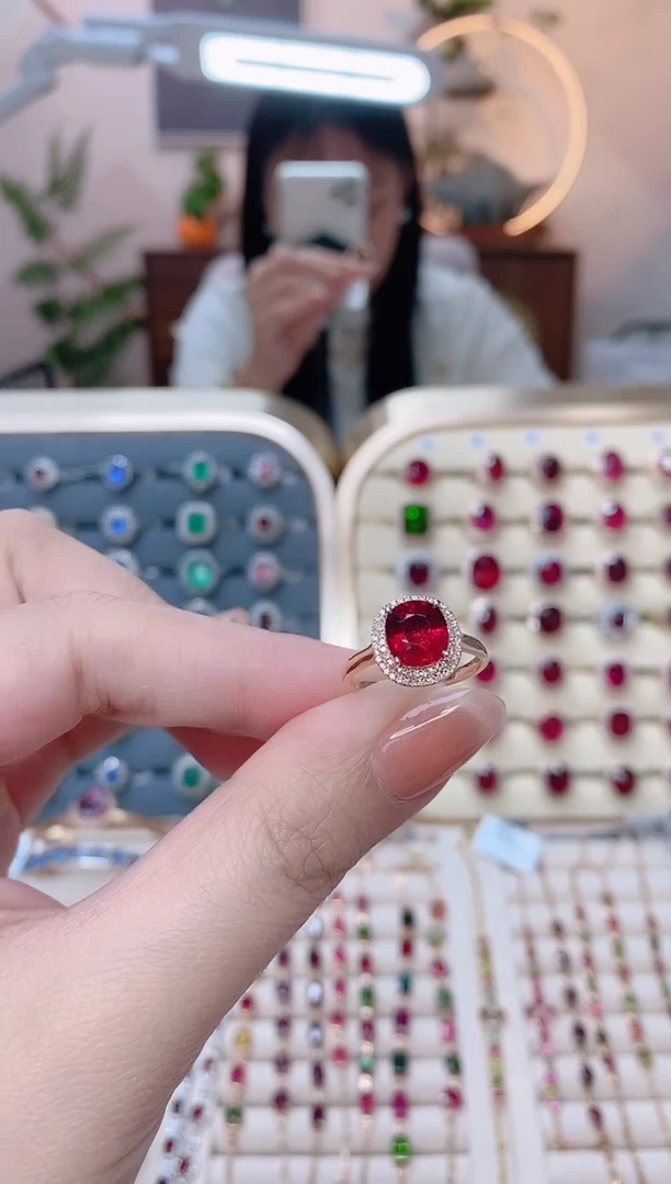 【闪购商品】碧玺18K金戒指18K金镶嵌1