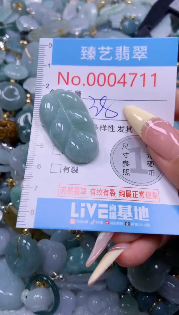 翡翠未镶嵌颈饰含绳0004711