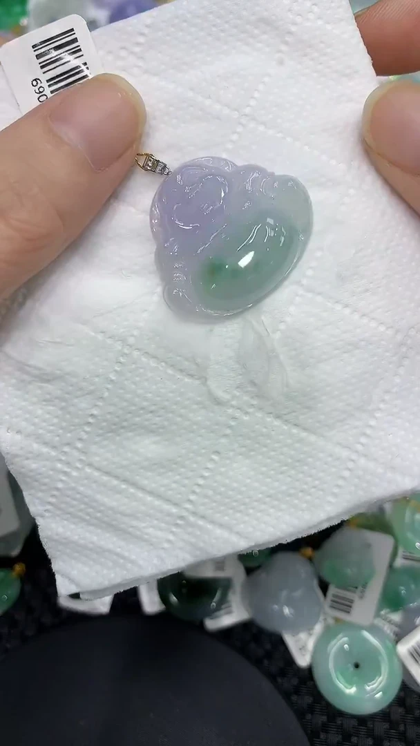 颈饰18K金镶嵌翡翠a货支持复检百元以上9元证书费自理