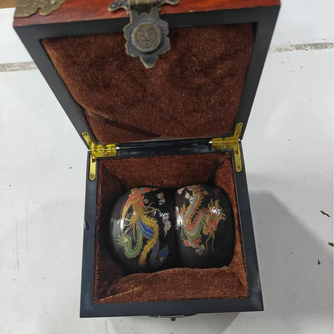 【闪购商品】遇热变色紫砂茶杯品茗杯龙凤对杯（不带礼盒）