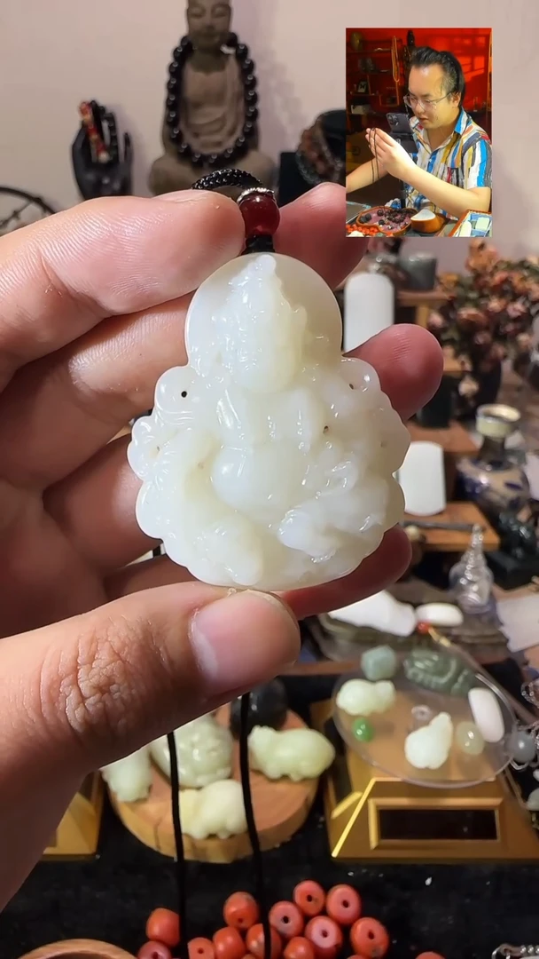 和田玉未镶嵌颈饰野牛沟黄财