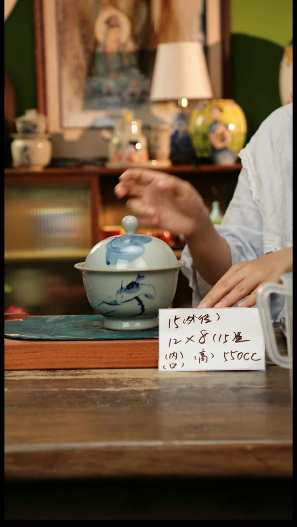 瓷片景德镇纯手工釉下彩精品茶具水杯