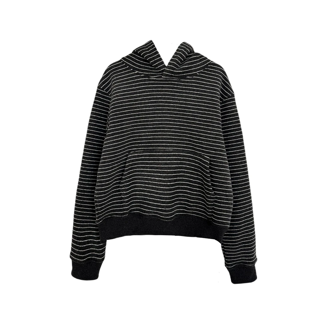 AW241503  连帽加绒条纹毛巾料卫衣