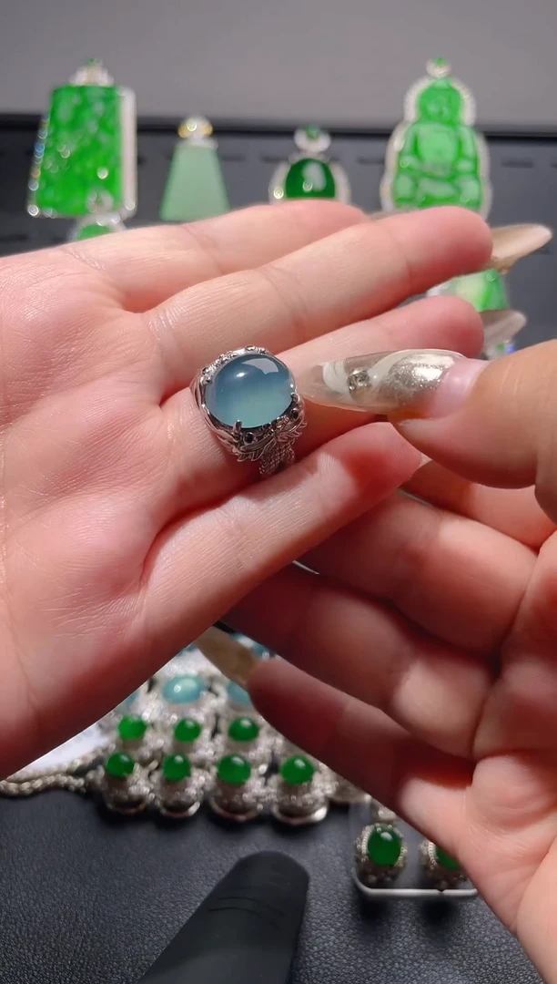 【闪购商品】翡翠戒指未镶嵌天然A货翡翠14