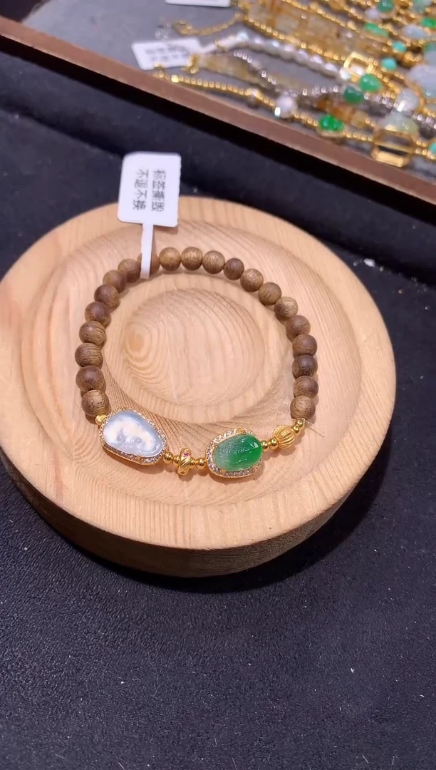 银S925镶嵌手串翡翠手串