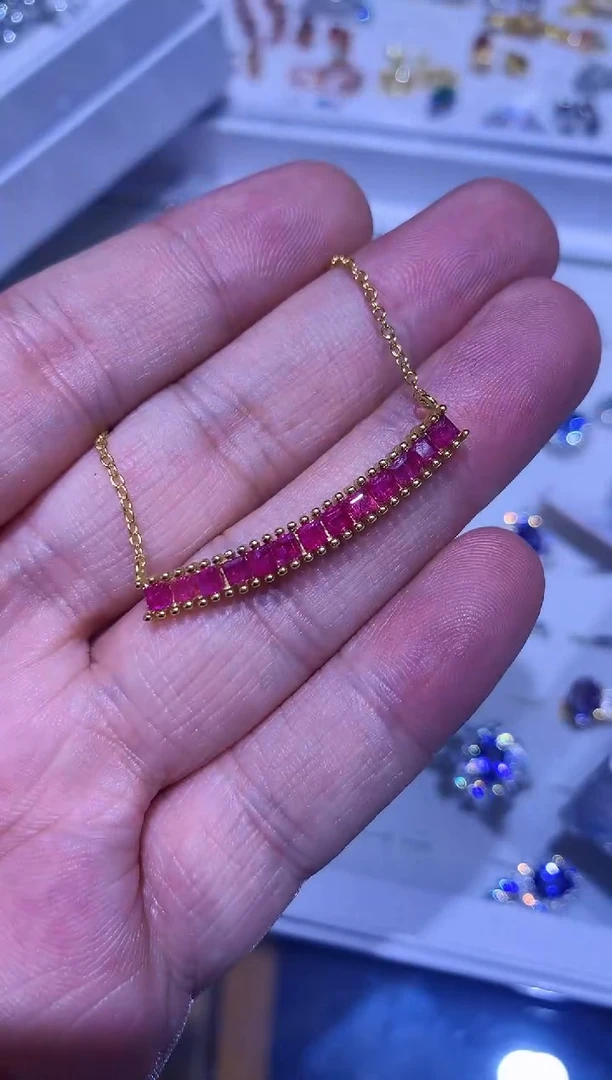 【闪购商品】红宝石颈饰银S925镶嵌.........