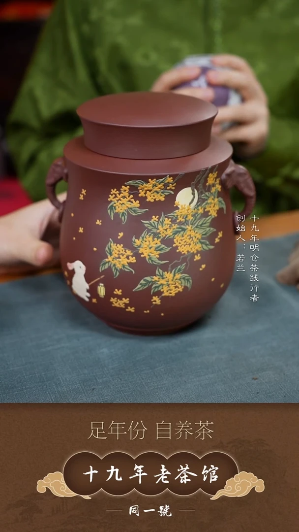 紫砂茶叶罐宜兴原矿紫砂存茶罐+5沱凡香