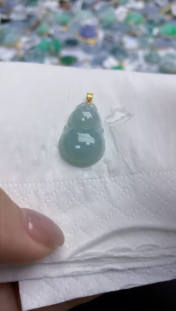 【闪购商品】翡翠颈饰18K金镶嵌天然缅甸翡翠A货