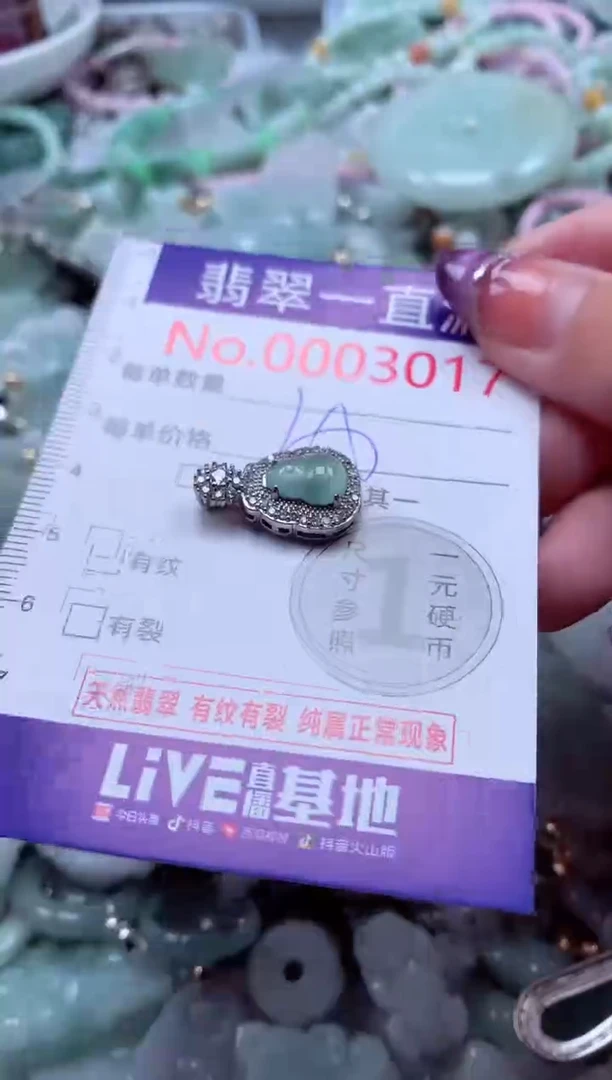 翡翠未镶嵌吊坠(不含链)3017