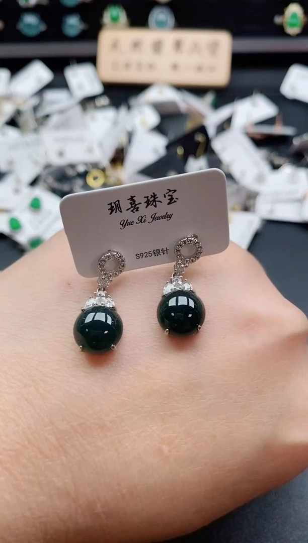 银S925镶嵌戒指翡翠1