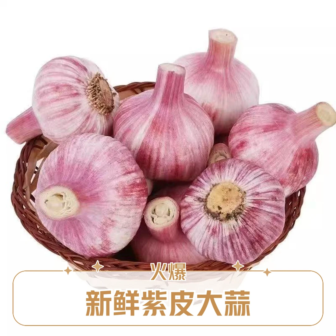 新蒜上市 鲜蒜新鲜湿蒜家庭必备白紫皮蒜 糖蒜醋蒜酸制鲜蒜头爆款