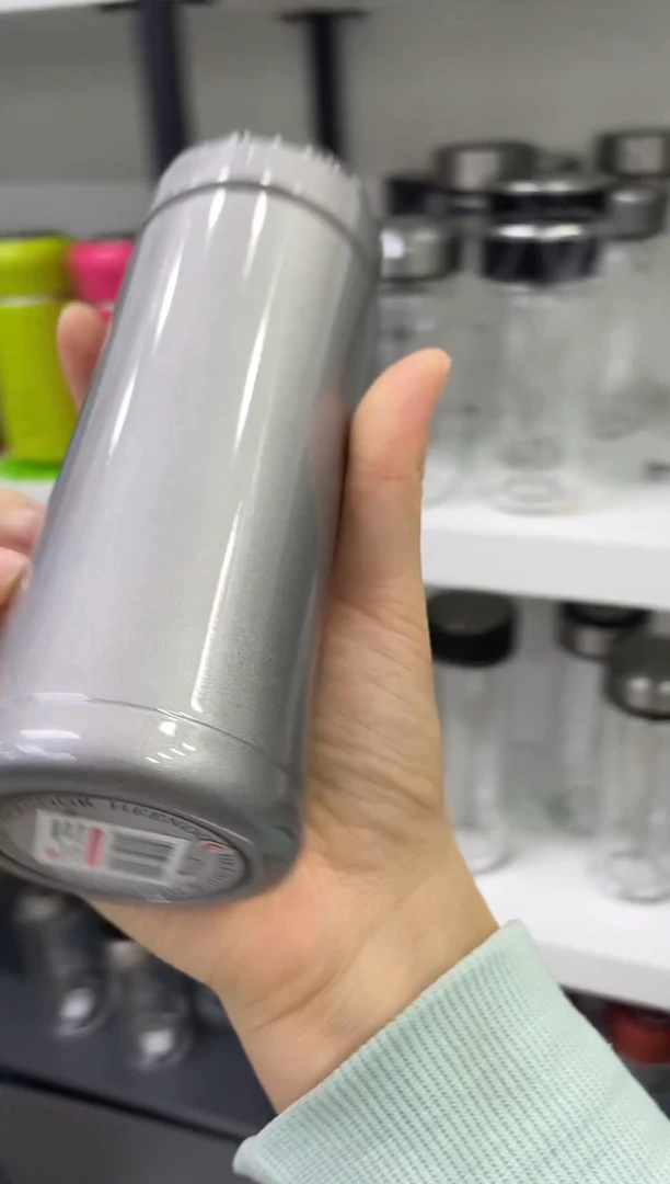 高硼硅玻璃无手柄款小熊保温杯3000-310ml