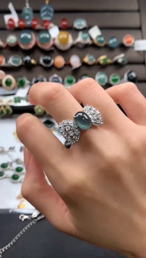 【闪购商品】翡翠戒指银S925镶嵌3123123131