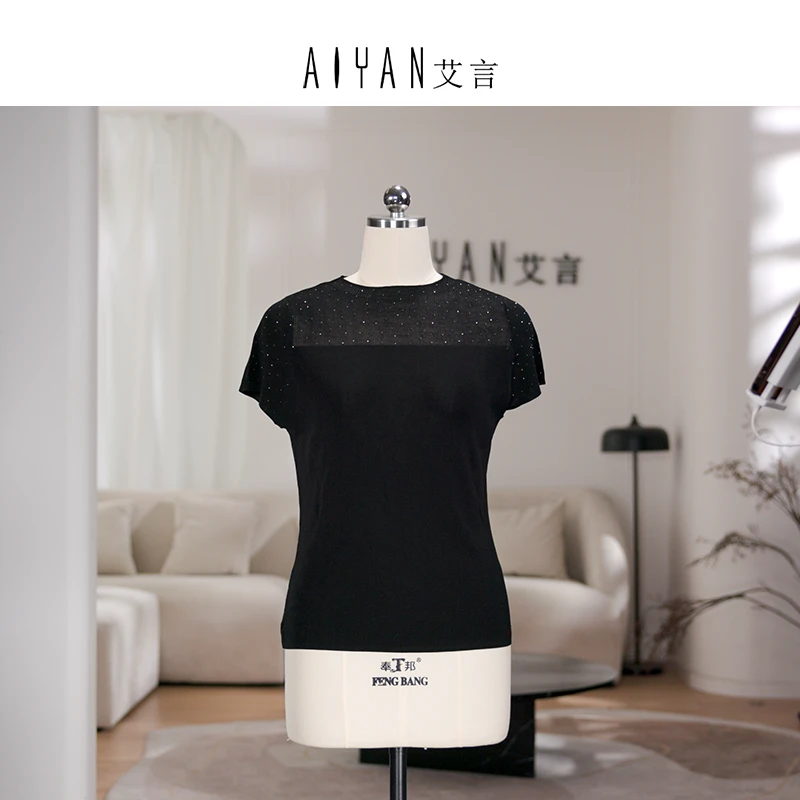 【keke定制-AY632】-新款百搭轻薄舒适高级感针织女装T恤