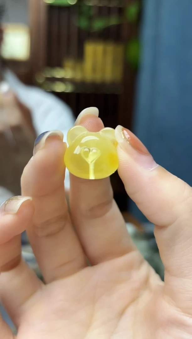 裸石蜜蜡未镶嵌蜜蜡小熊配饰GW