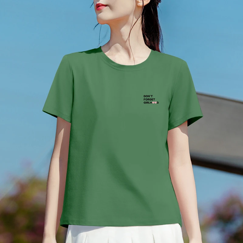 大码圆领印花时尚显瘦百搭休闲2025新款夏季短袖t恤女士宽松上衣