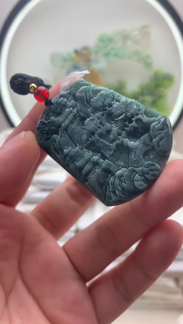 颈饰未镶嵌翡翠铁**云挂件【福利款】