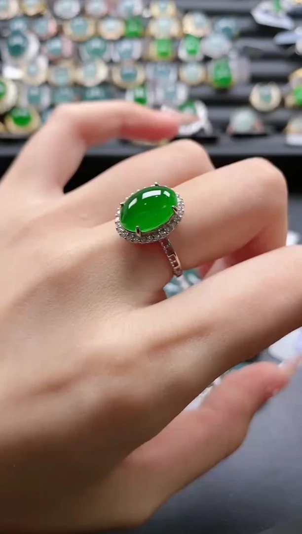 【闪购商品】翡翠戒指银S925镶嵌51511