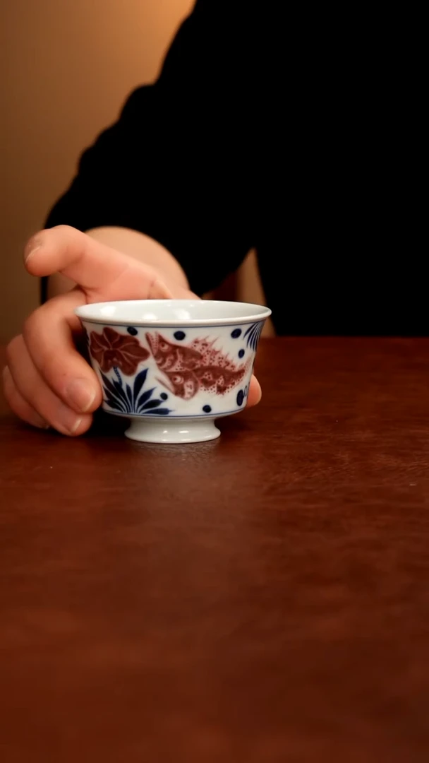 摆件陶景德镇瓷器，青花瓷手绘茶具~