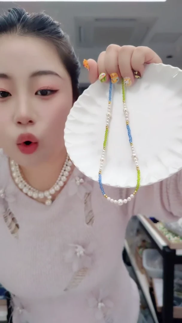 颈饰合金淡水珍珠0903锁骨链