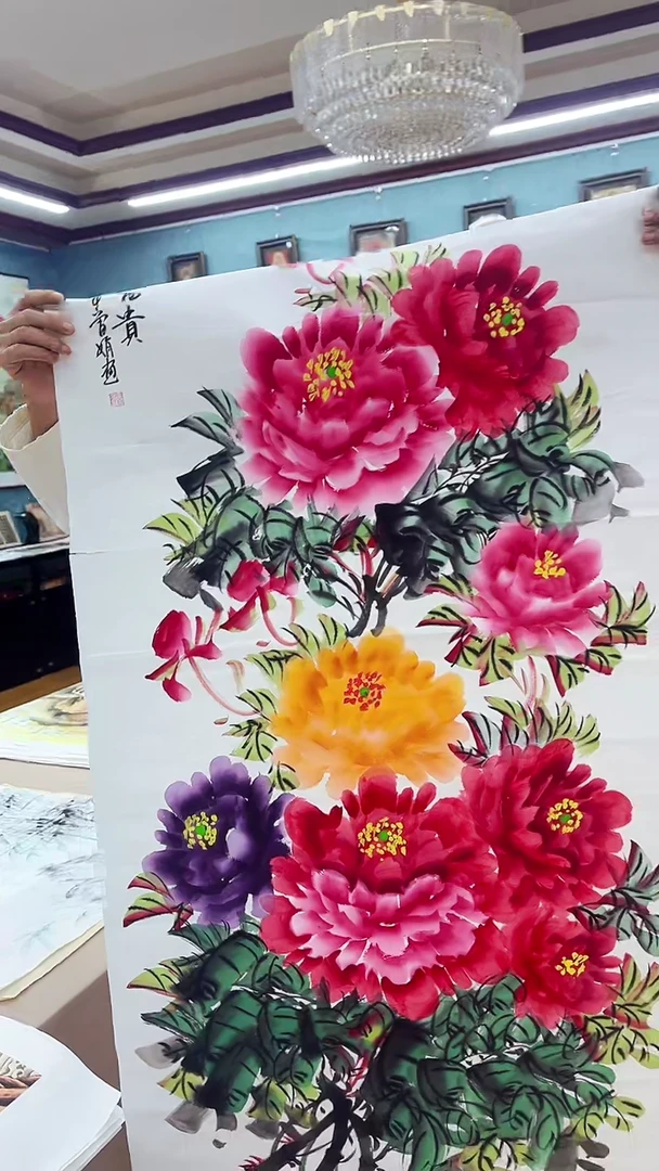 国画九霄甄选国画作品zhb牡丹