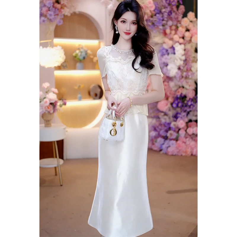 2025夏季新款连衣裙气质修身显瘦轻奢名媛时尚优雅设计感裙子6170