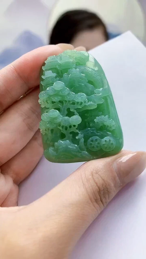 未镶嵌定制翡翠3099MM-毛货挂件17