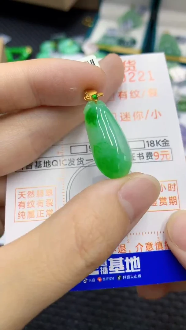 翡翠18K金镶嵌颈饰            8