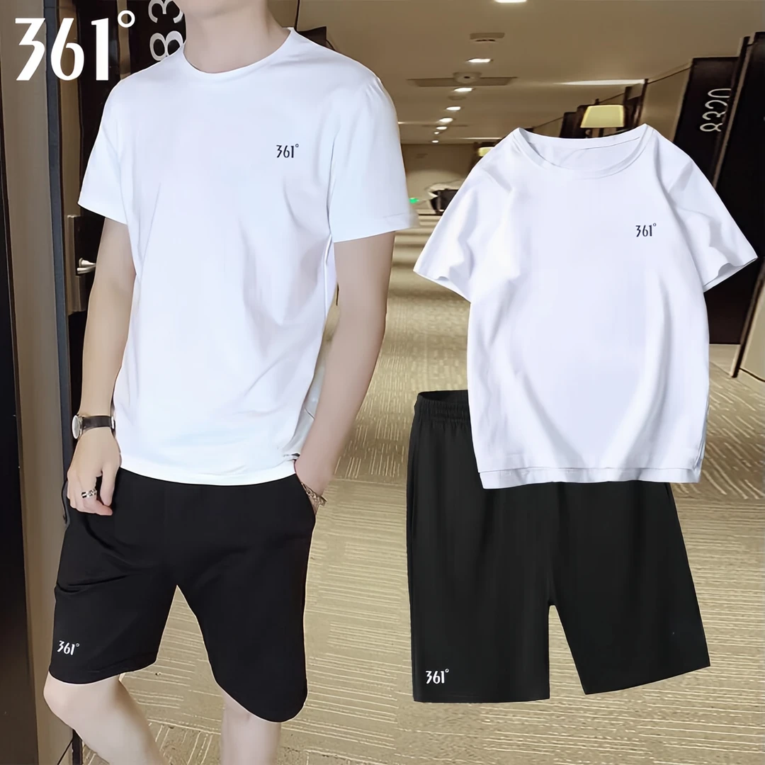 361°运动套装情侣官方旗舰正品透气速干休闲短袖五分裤子琥珀流光