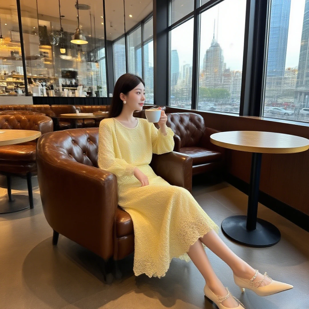 早秋清冷贵气感穿搭名媛气质高级感重要场合小香风黄色半身裙套装