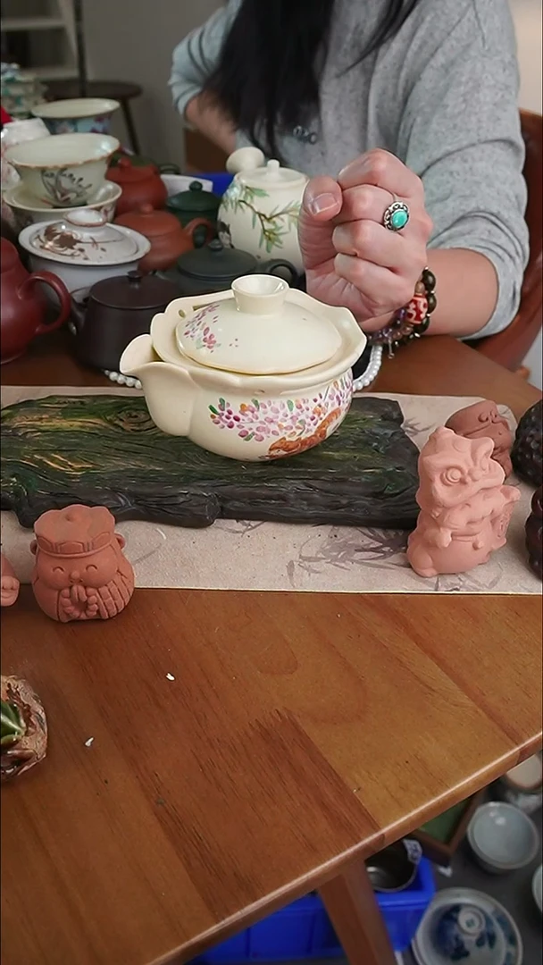 【茶瓷物语】梳打釉橘猫大宝瓶