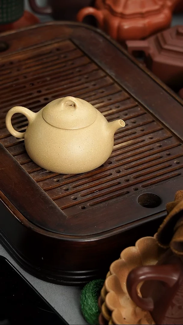 茶壶紫砂宜兴紫砂本绿乳瓢150毫升