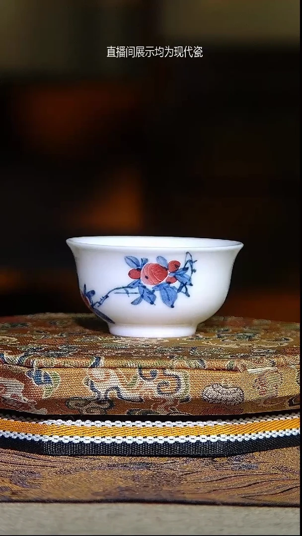 景德镇全手绘高温青花事事如意佳彩（微瑕）