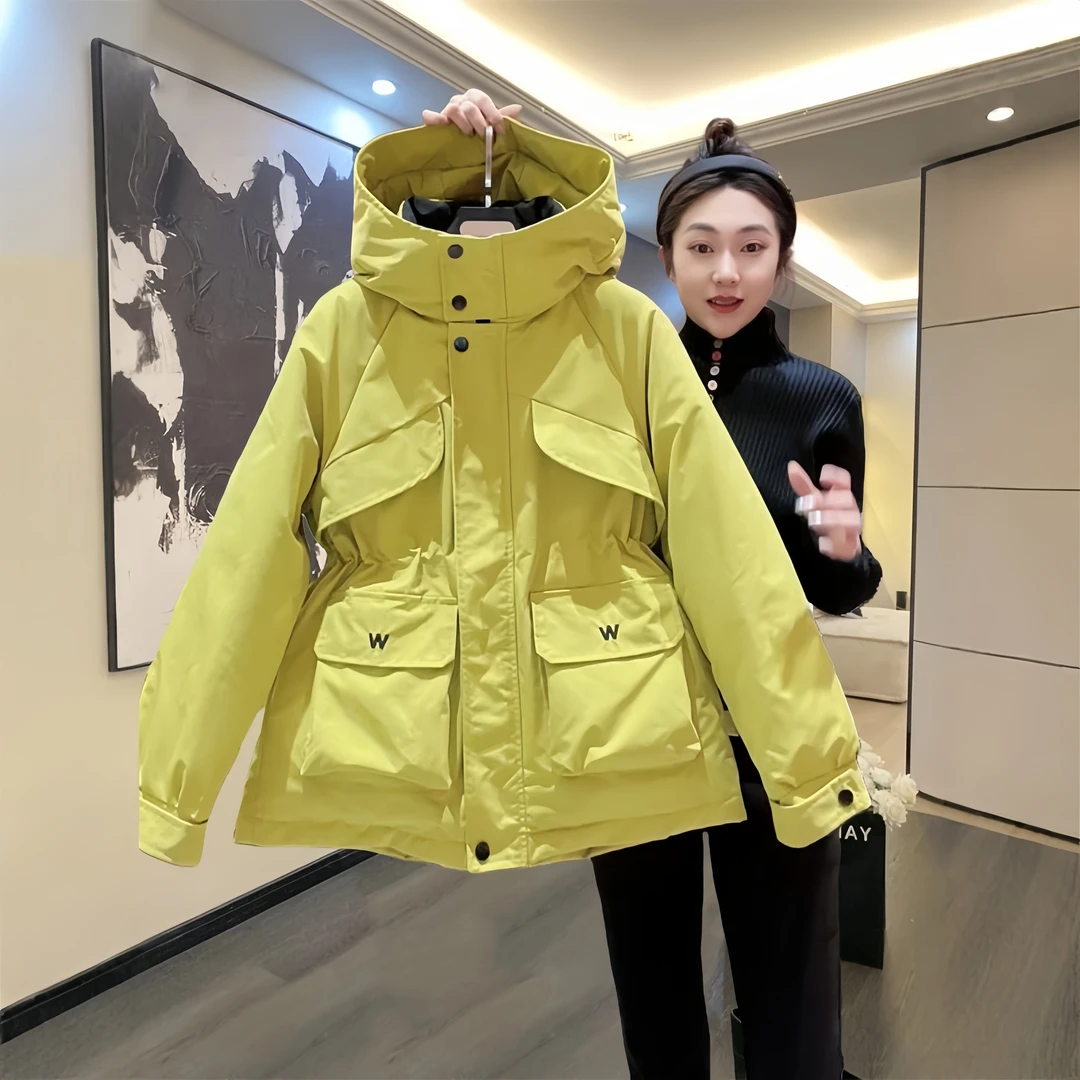 洋气休闲服装~连帽宽松高级感冲锋衣短外套春秋新款显瘦韩版风衣