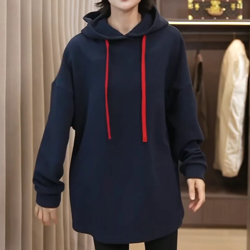 秋冬运动时尚百搭连帽撞色抽绳气质帽衫卫衣LK2507787