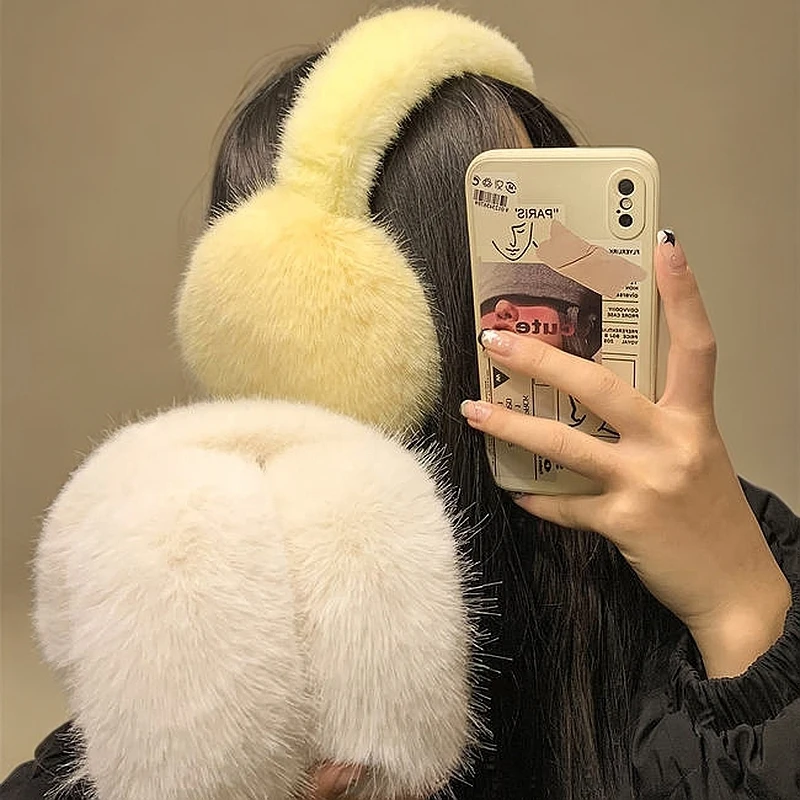 奶呼呼可爱毛绒绒保暖耳罩女冬季2024新款骑车耳暖防风防寒耳捂