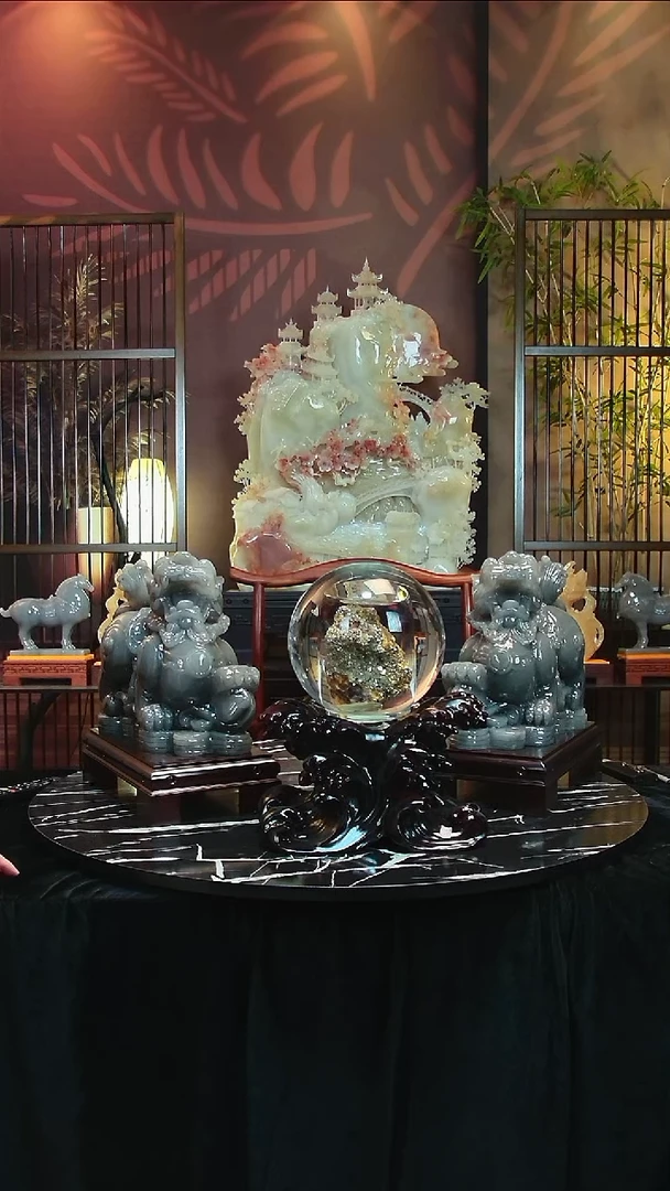 石材張*飛家居摆件貔貅转米球