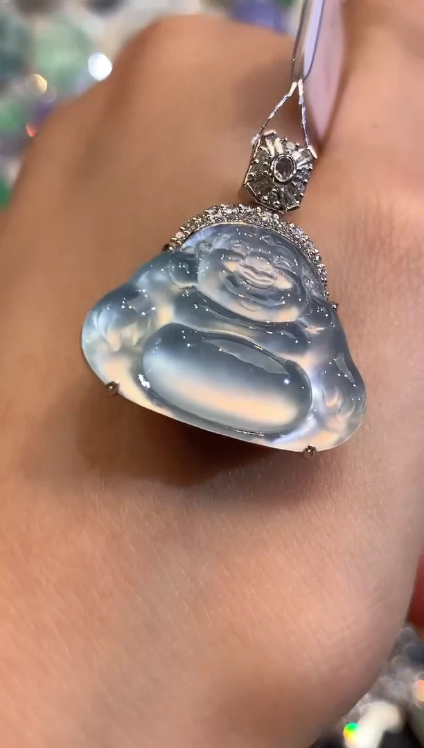 吊坠(不含链)18K金镶嵌翡翠w31