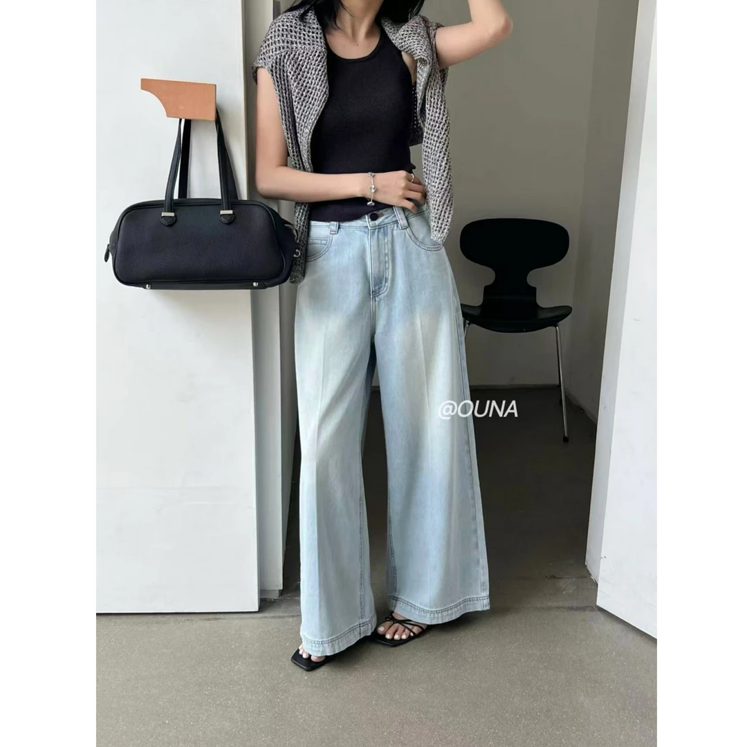 十三行OUNA-夏季福秒百搭阔腿牛仔裤#5386