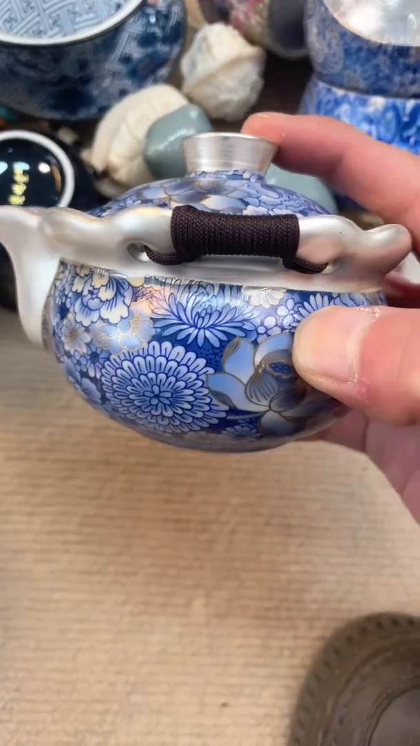 【闪购商品】瓷片@@@@@@@@@@@@@万花手抓银壶