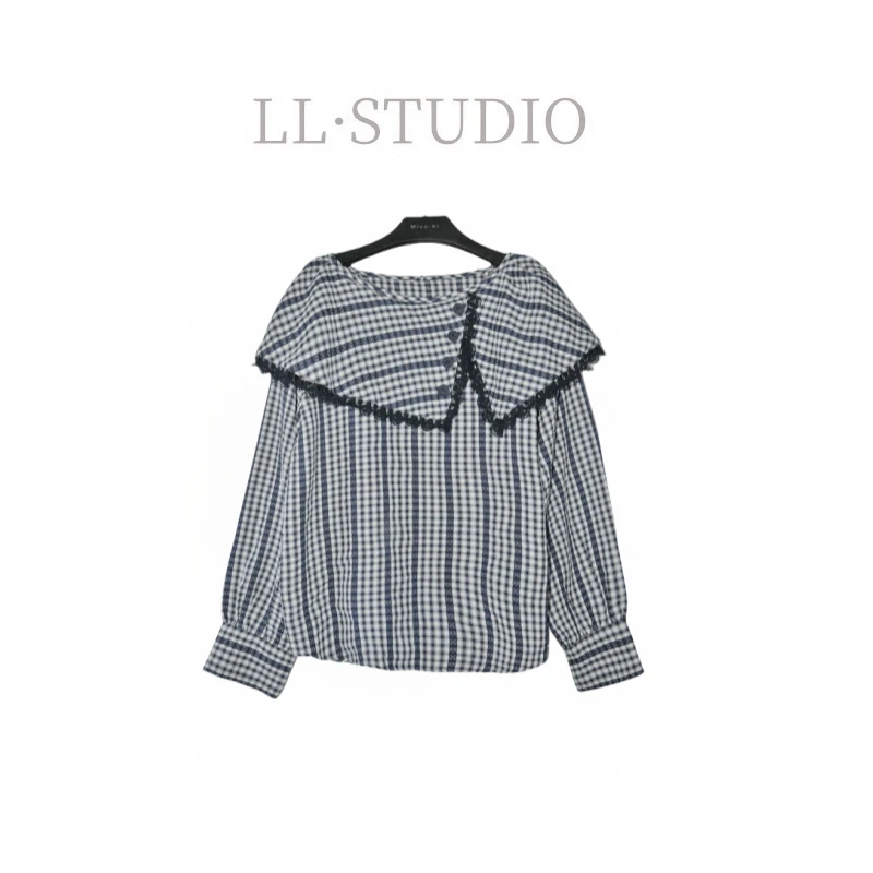 妙兮·LL春季新款时尚气质百搭小众设计款荷叶领衬衫*20250237