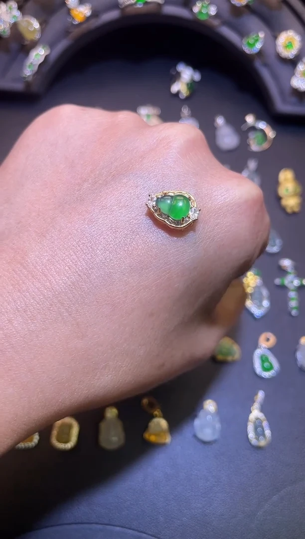 吊坠(不含链)银S925镶嵌翡翠1