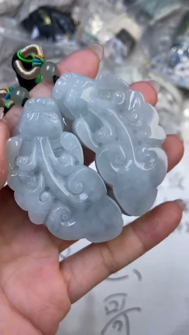 翡翠挂件未镶嵌314430 /多样性发一对