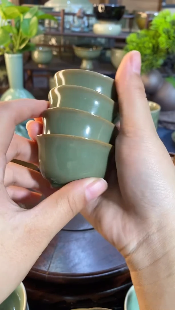 【闪购商品】XG001 黑泥素面小茶杯 4只微瑕