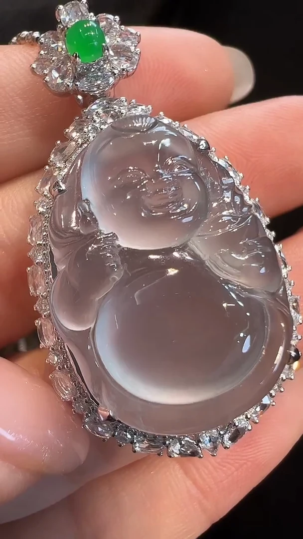 吊坠(不含链)18K金镶嵌翡翠AL6